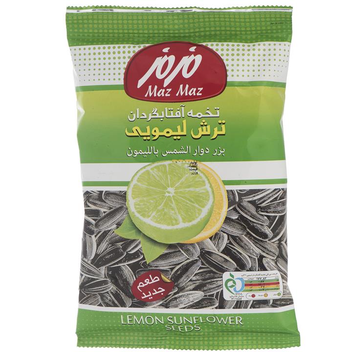 تخمه آفتابگردان ترش لیمویی مزمز مقدار 110 گرم Maz Maz Lemon Sunflower Seeds 110gr